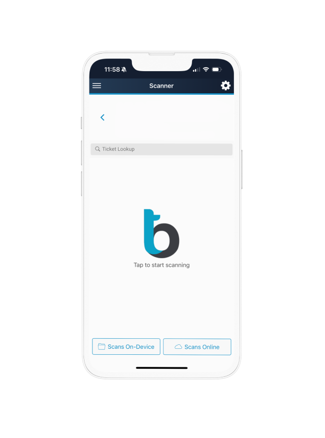 Eventpro app scanning tickets on mobile device